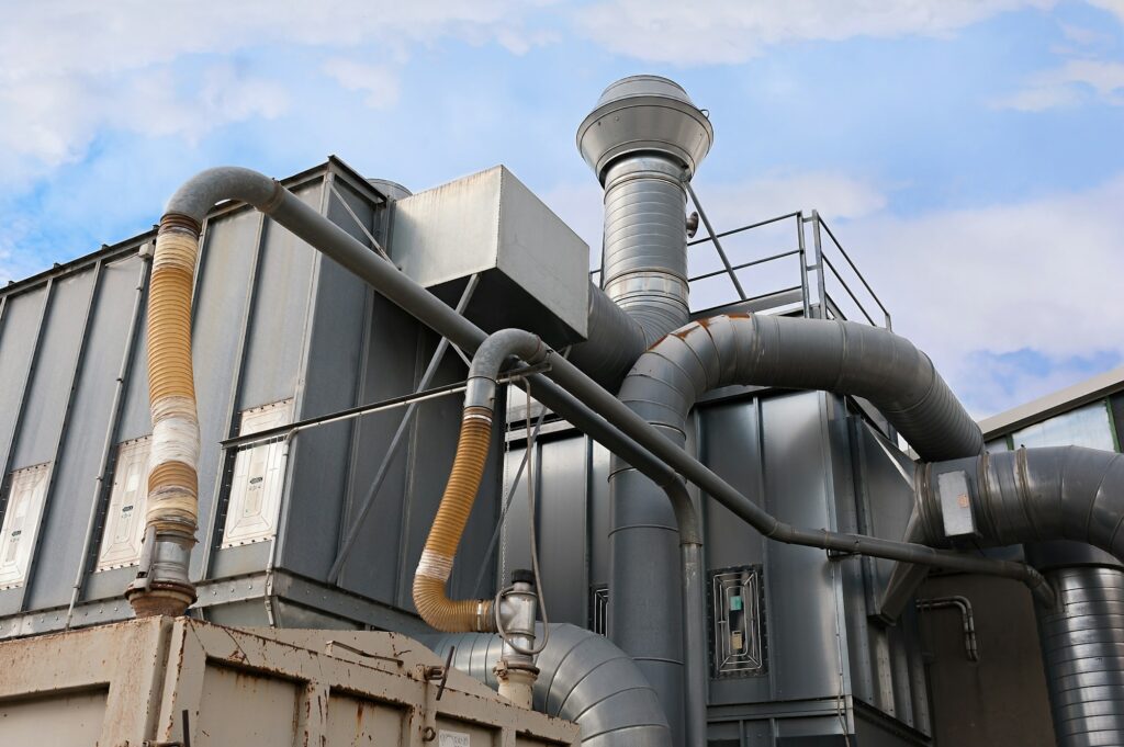 Industrial factory air filtration system.